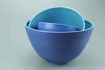 Schüsselsatz mittelmeerblau